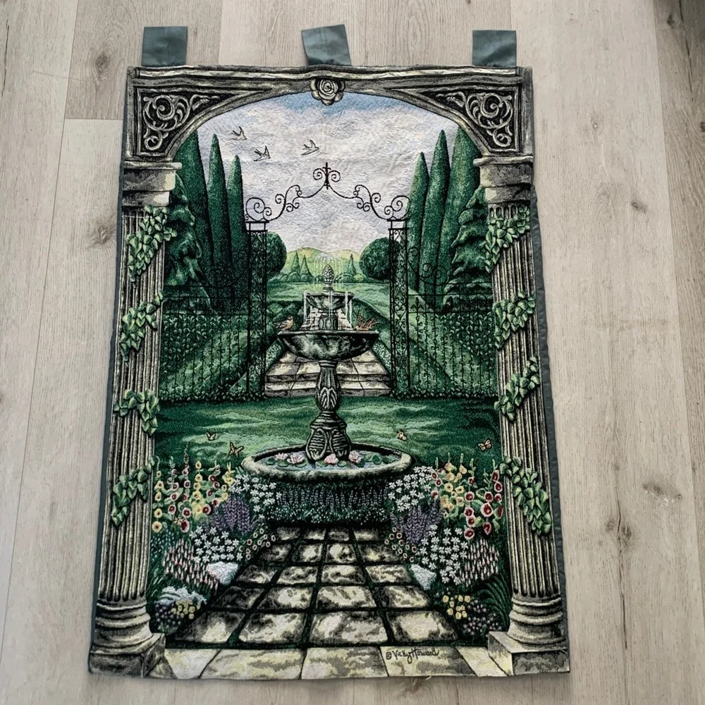 EUROPEAN GARDEN WALLHANGING TAPESTRY‎ BY VICKY HOWARD